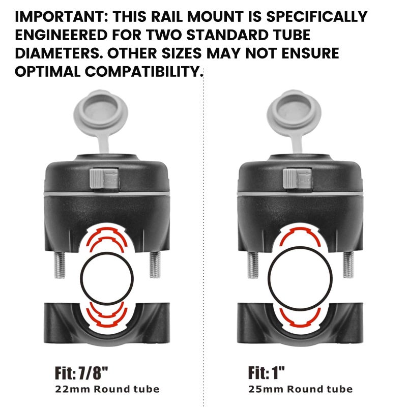 Hitorhike Fishing Rod Holder Universal Fit Kit with Mount Allows for 360-degree Adjustment Kayak Fishing Boat Rod Holder (Fishing Rold Holder x2+Rail Mount x2) - Image 3